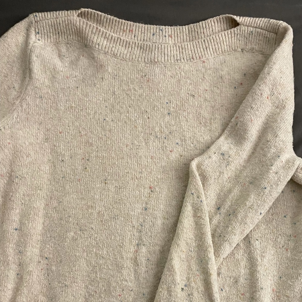 Loft Beige Rainbow Speckled Knit Tunic